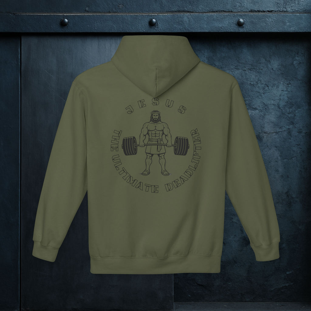 Forged By God Hoodie - Jesus The Ultimate Deadlifter